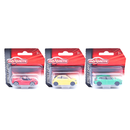 Majorette Set of 3 Licensed Diecast Cars [MJ-48] - Ford Focus ST, Alpha Romeo 4C Spider, Fiat 500 Icon
