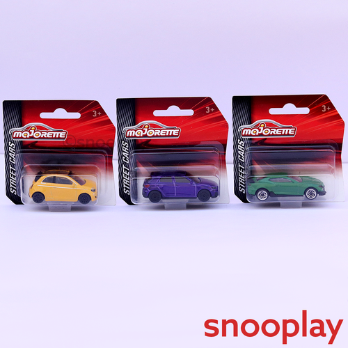 Majorette Set of 3 Licensed Diecast Cars [MJ-60] - Audi A1 Sportback, Fiat 500 Icon, Chevrolet Camaro