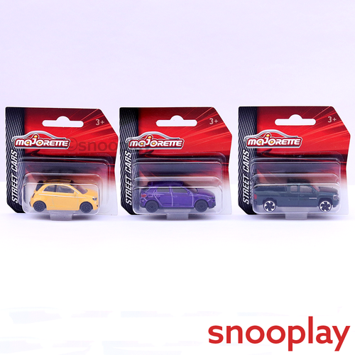 Majorette Set of 3 Licensed Diecast Cars [MJ-61] - Fiat 500 Icon, Chevrolet Silverado, Audi A1 Sportback