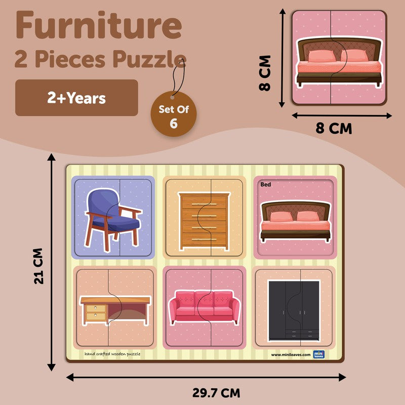 2 Piece Of Furniture  Puzzle (Set of 6)
