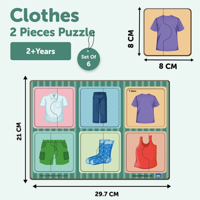 2 Piece of Clothes  Puzzle  (Set of 6)