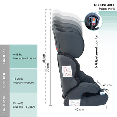 MOON Tolo Baby Car Seat (Black) - COD Not Available