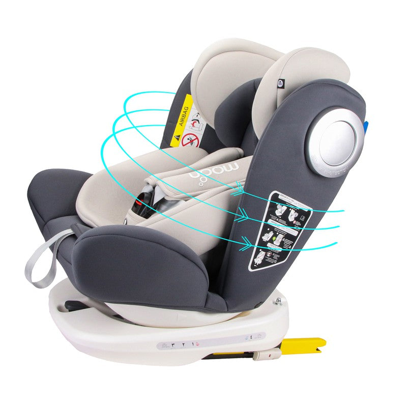 MOON Gyro Baby Car Seat (Grey) - COD Not Available