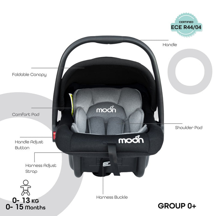 MOON Bibo Baby Carrier Cum Car Seat (Black) - COD Not Available