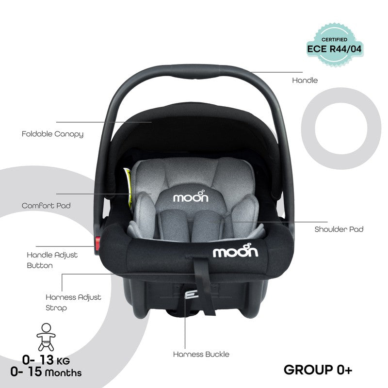 MOON Bibo Baby Carrier Cum Car Seat (Black) - COD Not Available
