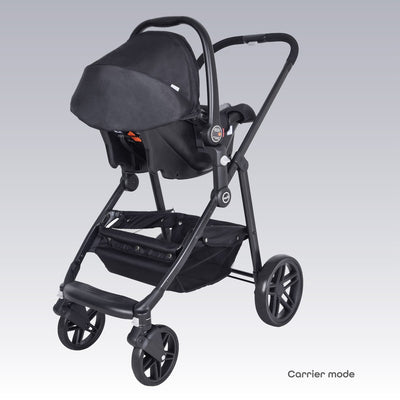 Moon Tres 3 in 1 Baby Stroller, Bassinet and Car Seat Carrier (Black)