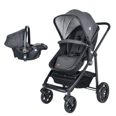 Moon Tres 3 in 1 Baby Stroller, Bassinet and Car Seat Carrier (Dark Grey)