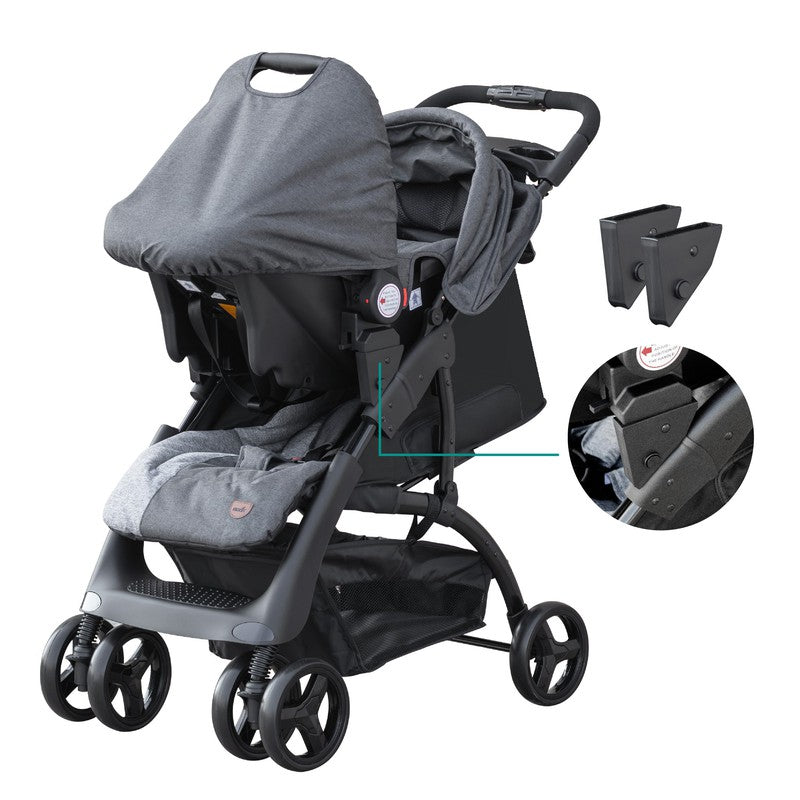 Moon Aria 2 in 1 Baby Stroller & Carrier (Dark Grey)