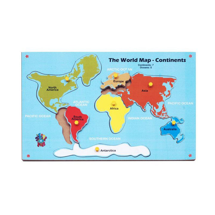 Map of Continent - Educational Puzzle (7-10 Years)