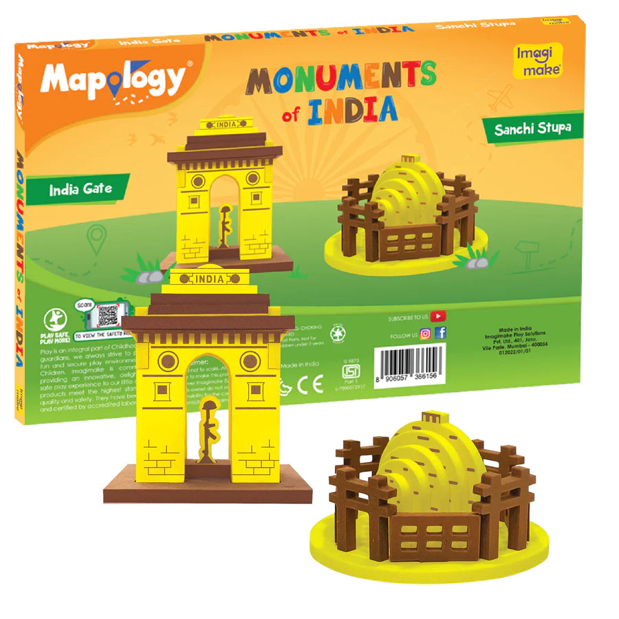 Mapology Monuments of India - Sanchi Stupa & India Gate