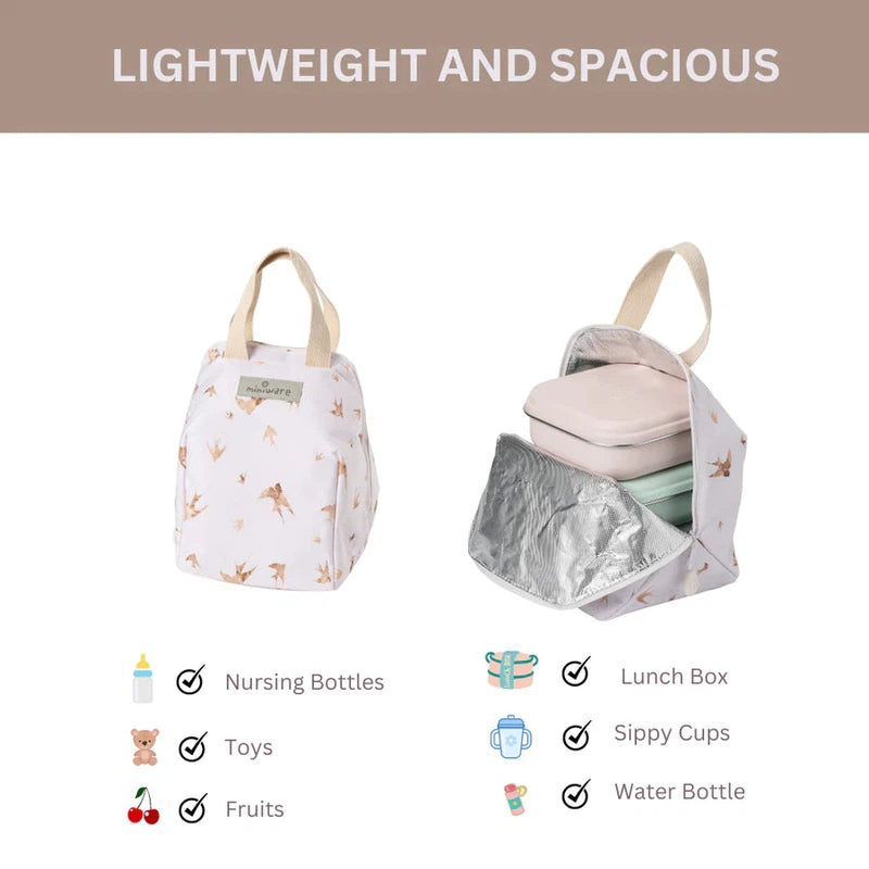 Mealtote Insulated Lunch Bag Golden Swallow Pink