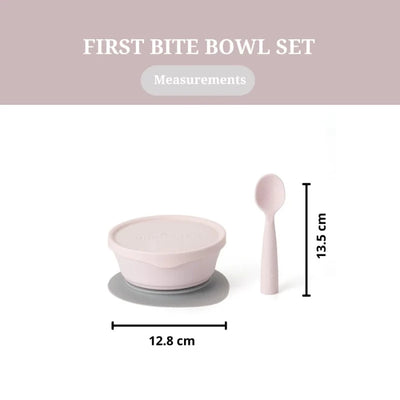 First Bite Suction Bowl With Spoon Feeding Set (Vanilla & Cotton Candy)