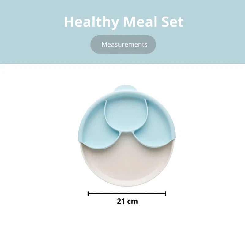 Vanilla Healthy Meal Suction Plate with Divider Set