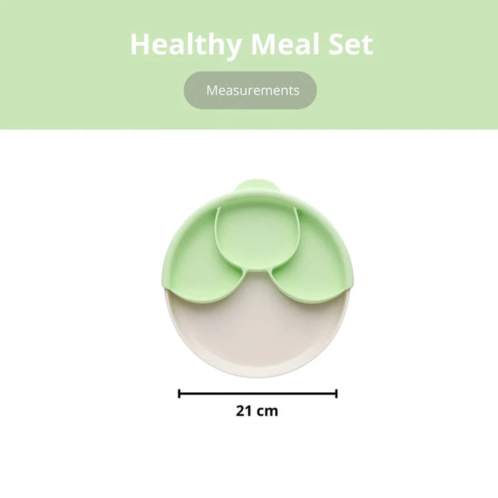 Vanilla Healthy Meal Suction Plate with Divider Set