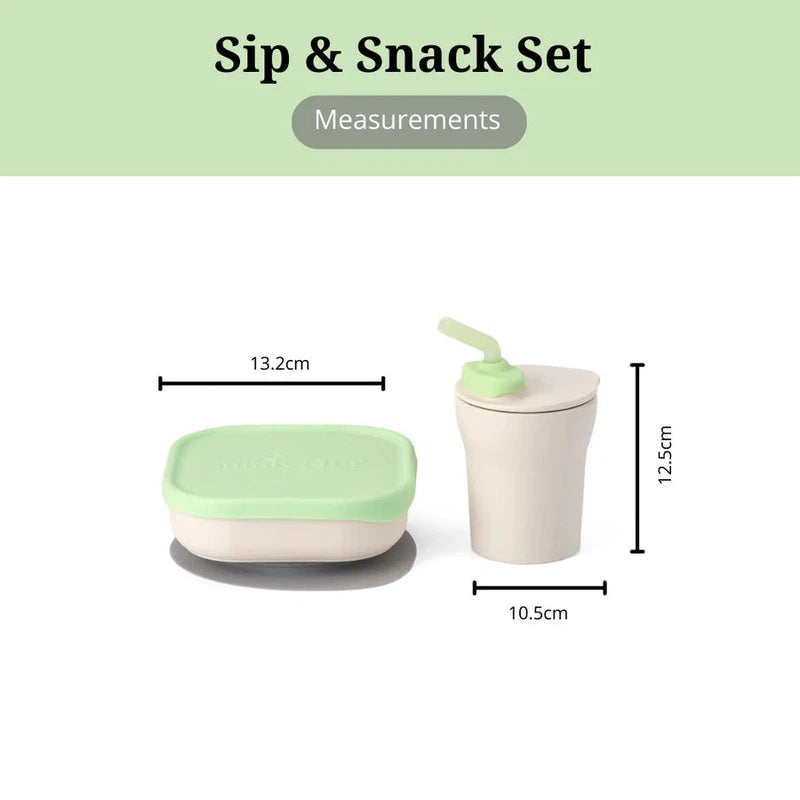 Sip and Snack Suction Bowl with Sippy Cup Feeding Set (Vanilla/Cotton Candy)