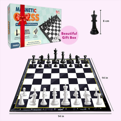 Magnetic Chess Board Game - Educational & Strategy Travel Board Game (Multicolor)