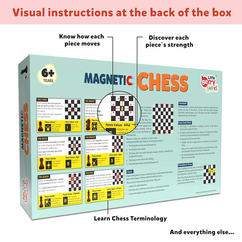 Magnetic Chess Board Game - Educational & Strategy Travel Board Game (Multicolor)