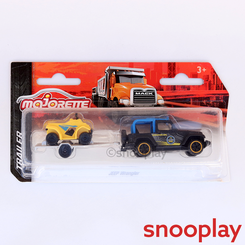 Original Licensed Majorette Diecast Jeep Wrangler Trailer (7 Years till Grown Ups)