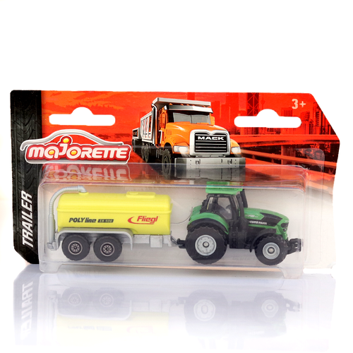 Majorette Original Licensed Diecast Deutz-FAHR Tractor with Fliegl Polyline 18500 Trailer (7 Years till Grown Ups)