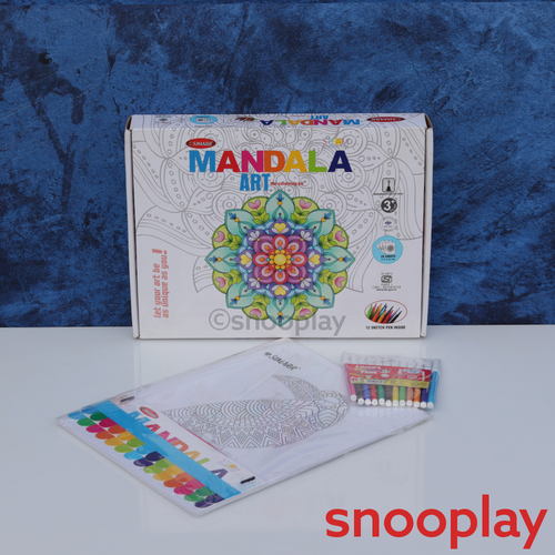 Simarr Mandala Art Kit with 20 Coloring Sheets & Mandala Hangings (9 Years Till Grown Ups)