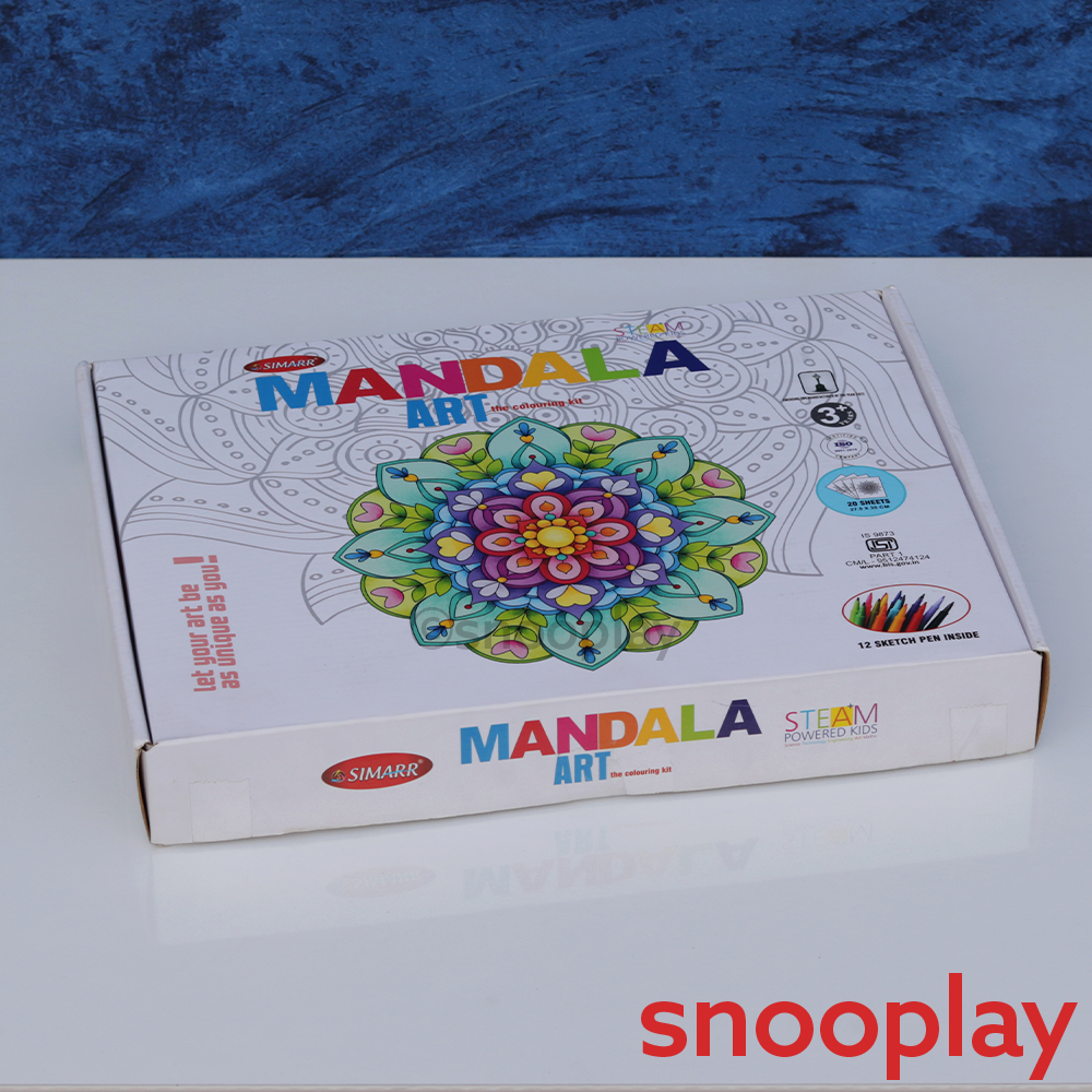 Simarr Mandala Art Kit with 20 Coloring Sheets & Mandala Hangings (9 Years Till Grown Ups)