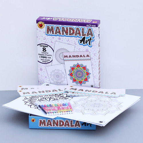 Applefun 'n' Learn Mandala Art Kit: 8 Mandala Artworks, Sketch Pens & Display Hangers (10 Years Till Grown Ups)