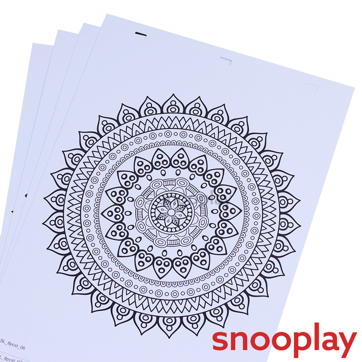 Applefun 'n' Learn Mandala Art Kit: 8 Mandala Artworks, Sketch Pens & Display Hangers (10 Years Till Grown Ups)