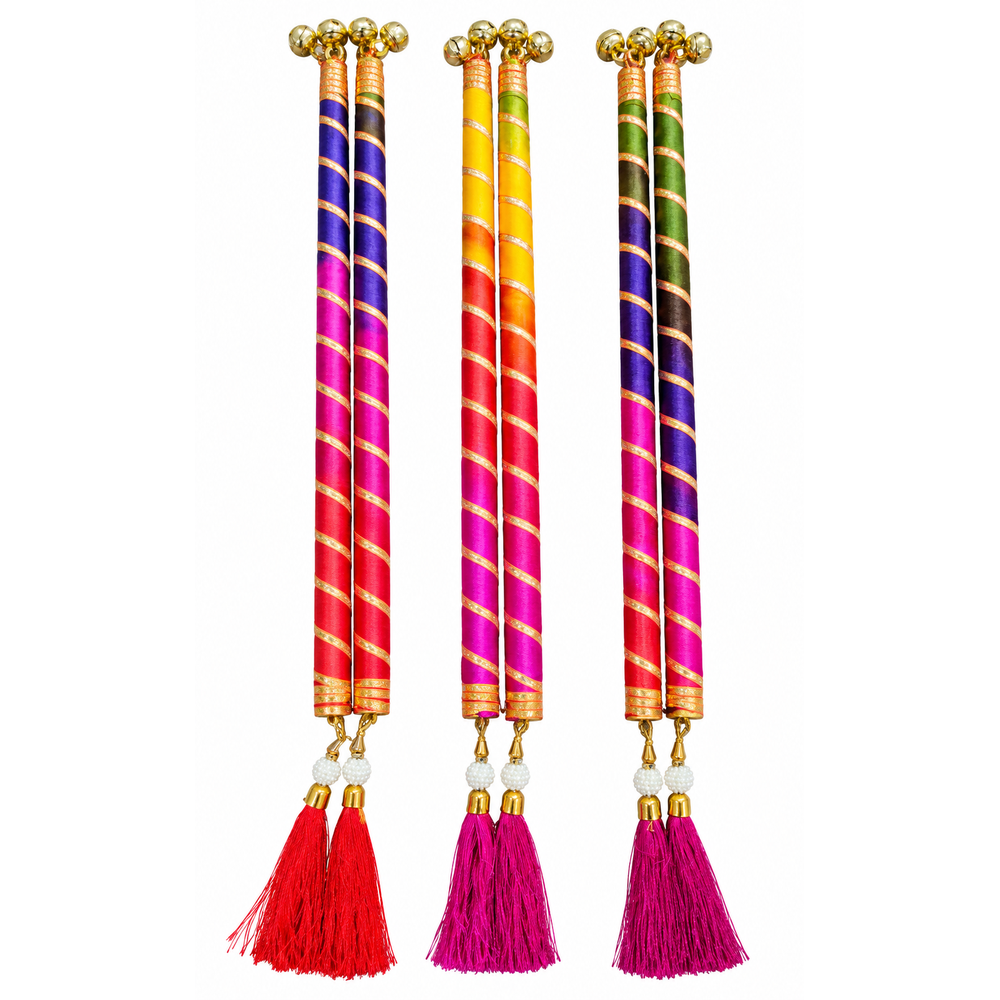 Little Canvas Dandiya Sticks - Mastani | Navratri Garba & Dandiya Raas Dance Accessories | Festive Celebration - Assorted Colours