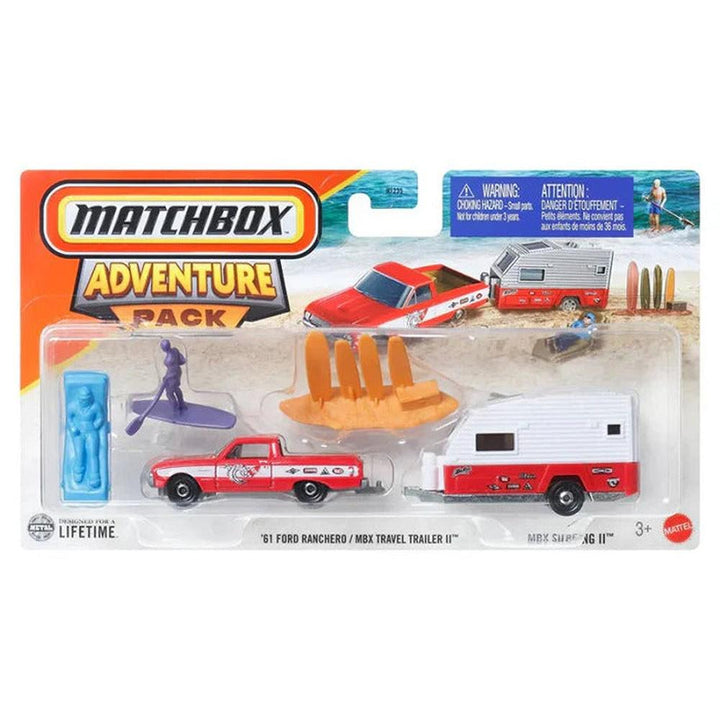 Matchbox Original Licensed Matchbox Adventure Themed Diecast Vehicle Set with Travel Trailer (7 Years till Grown Ups) | Assorted Designs