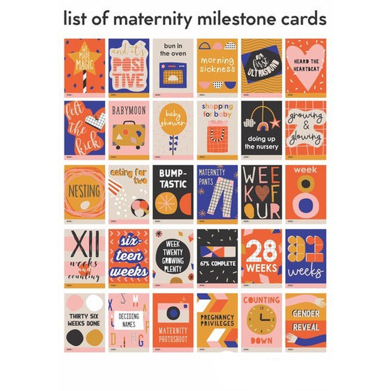 Mini Milestone Cards for Baby Shower Gifts - Maternity