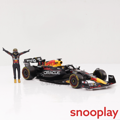 Original Licensed Oracle Red Bull Racing RB19 (2023) Diecast Car with Pilot Figurine - Max Verstappen  | 1:24 Scale Model