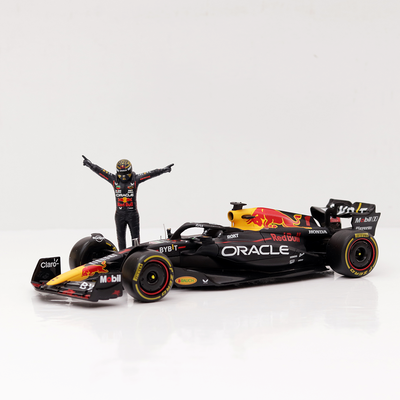 Original Licensed Oracle Red Bull Racing RB19 (2023) Diecast Car with Pilot Figurine - Max Verstappen  | 1:24 Scale Model