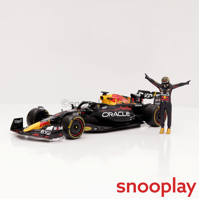 Original Licensed Oracle Red Bull Racing RB19 (2023) Diecast Car with Pilot Figurine - Max Verstappen  | 1:24 Scale Model