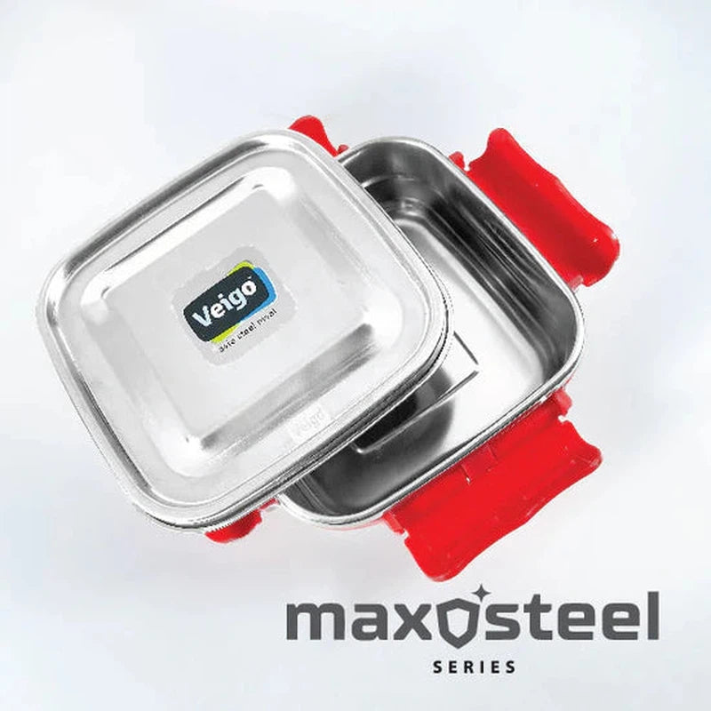 Maxosteel Medium Leakproof & Airtight Lunch Box with Reverse Clip Mechanism (450ml)