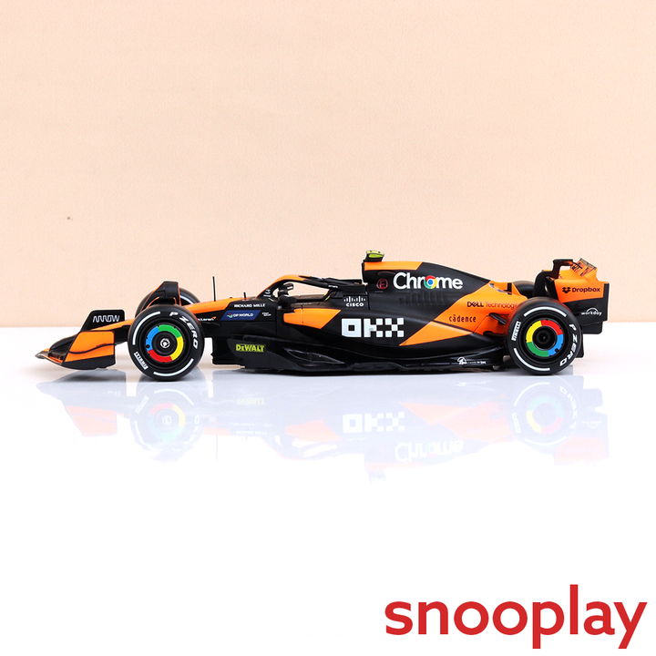 Lando Norris Original McLaren MCL38 Miami Grand Prix 2024 Licensed Diecast Car with Pilot | 1:24 Scale (14 Years till Grown Ups)