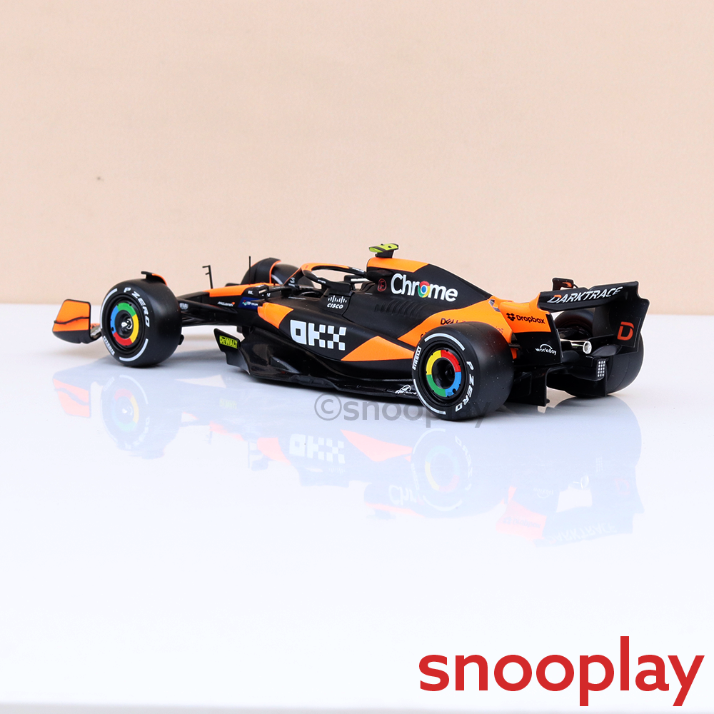 Lando Norris Original McLaren MCL38 Miami Grand Prix 2024 Licensed Diecast Car with Pilot | 1:24 Scale (14 Years till Grown Ups)