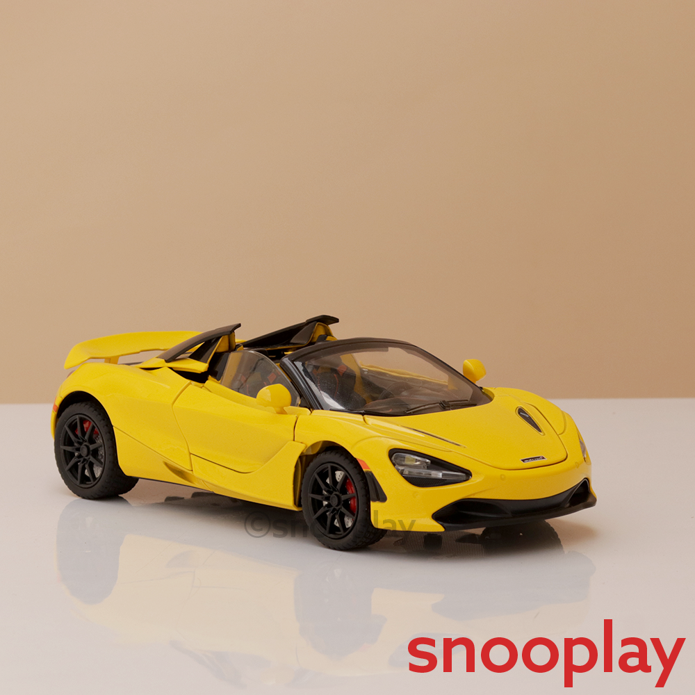 Resembling McLaren 720S Diecast Car | Pullback, Light & Sound | 1:24 Scale (3 Years till Grown Ups)