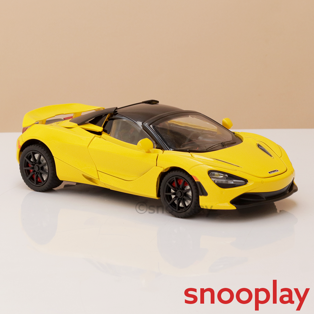 Resembling McLaren 720S Diecast Car | Pullback, Light & Sound | 1:24 Scale (3 Years till Grown Ups)