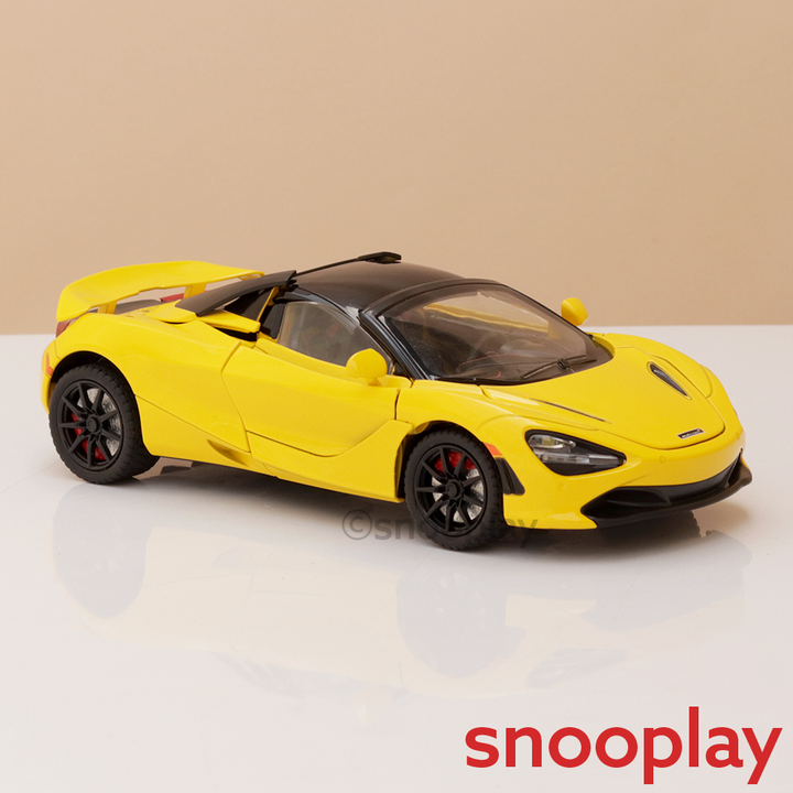 Resembling McLaren 720S Diecast Car | Pullback, Light & Sound | 1:24 Scale (3 Years till Grown Ups)