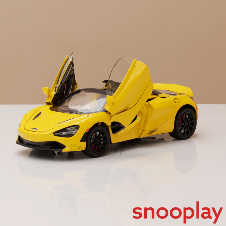 Resembling McLaren 720S Diecast Car | Pullback, Light & Sound | 1:24 Scale (3 Years till Grown Ups)