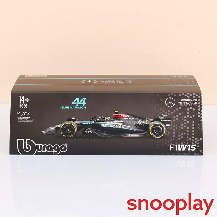 Bburago Original Mercedes-AMG F1 W15 E Performance - Lewis Hamilton Licensed Diecast Car | 1:24 Scale (14 Years till Grown Ups)