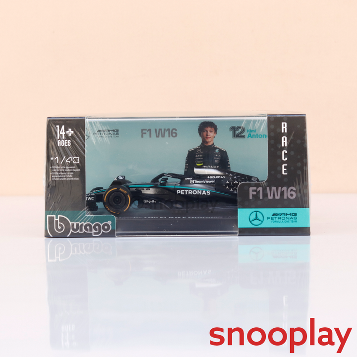 Bburago Original Mercedes-AMG F1 W16 E Performance - Andrea Kimi Antonelli Licensed Diecast Car | 1:43 Scale (14 Years till Grown Ups)