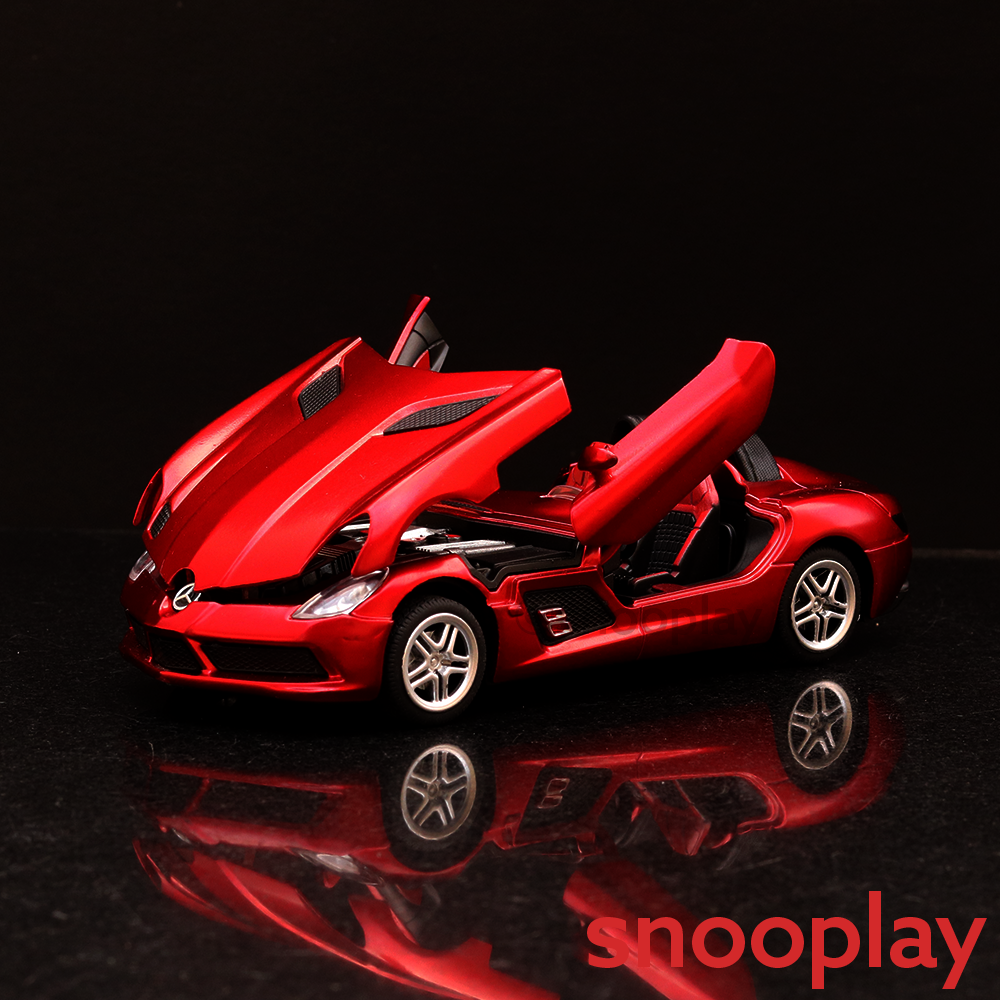 Diecast Resembling Mercedes Benz SLR (1:32 Scale) Pull Back Car with Light and Sound (Assorted Colour)