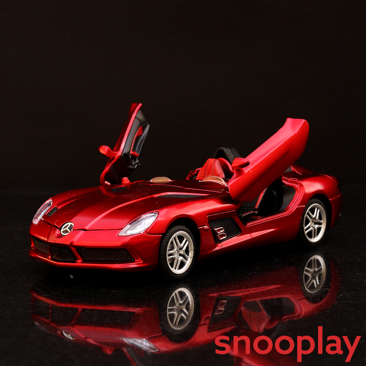 Diecast Resembling Mercedes Benz SLR (1:32 Scale) Pull Back Car with Light and Sound (Assorted Colour)