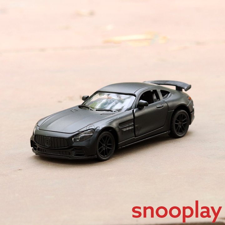 Jukku Resembling Mercedes Benz GT R Diecast Car - Pullback, Openable Doors | 1:36 Scale (3 Years till Grown Ups)