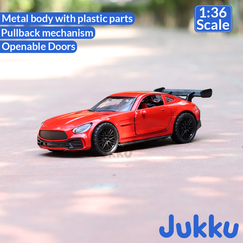 Jukku Resembling Mercedes Benz GT Diecast Car - Pullback, Openable Doors | 1:36 Scale (3 Years till Grown Ups)