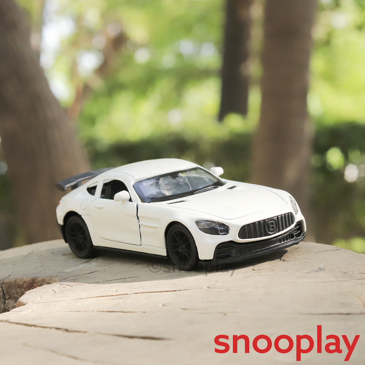 Jukku Resembling Mercedes Benz GT R Diecast Car - Pullback, Openable Doors | 1:36 Scale (3 Years till Grown Ups)