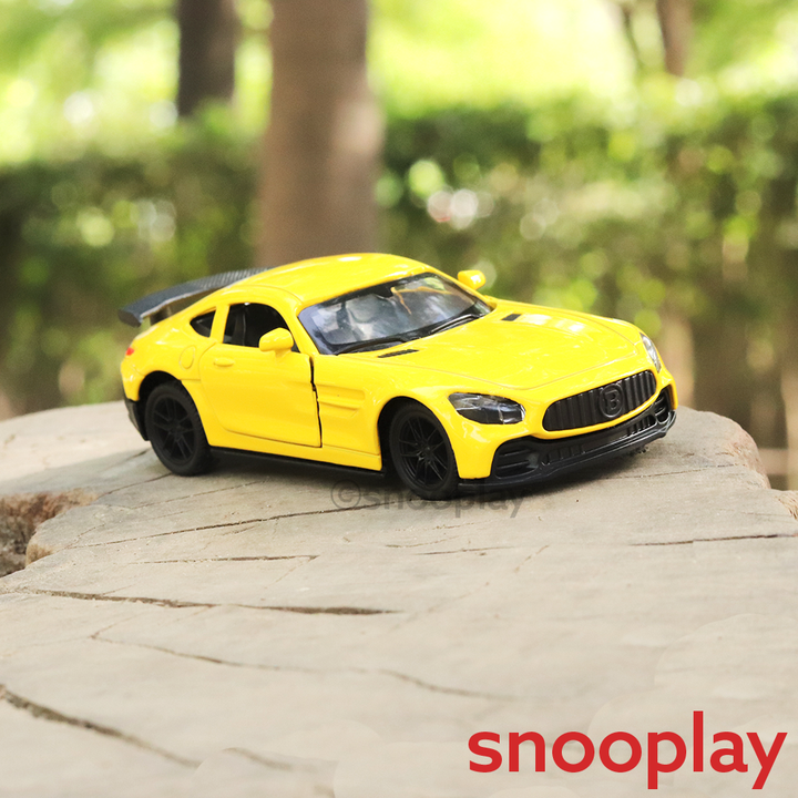 Jukku Resembling Mercedes Benz GT R Diecast Car - Pullback, Openable Doors | 1:36 Scale (3 Years till Grown Ups)