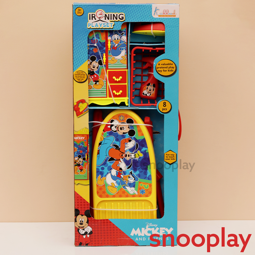 Kriiddaank 8 Pieces Original Disney Mickey Mouse Realistic Ironing Playset (3-7 Years)