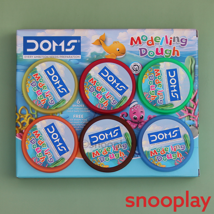 Modelling Clay Sets | 1 Set = 6 Colourful Clays, 1 Roller, 6 Stencils, 1 Spatula (3-8 Years)